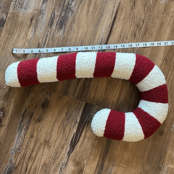 Festive Red and White Candy Cane and Peppermint Swirl Pillow Set - Picture 2 of 4